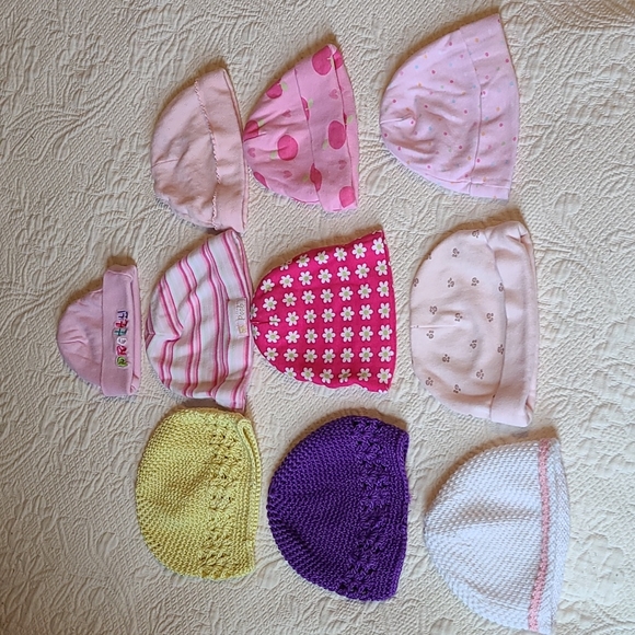 Gerber Other - Baby Newborn 0 3 6 Month Girl 10 Piece Hat Bundle